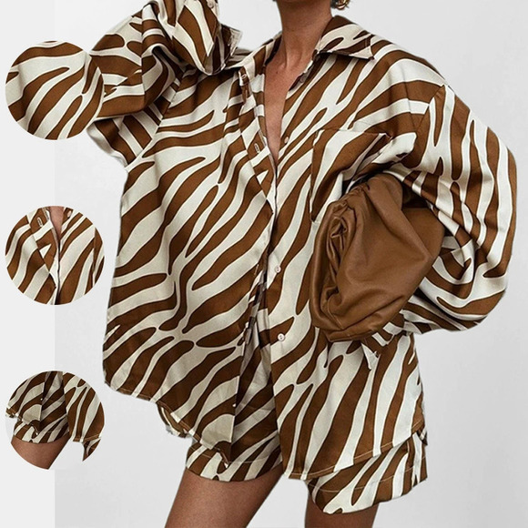 Tops - ZARA Summer Fashion Casual Printed Top and Shorts 2 Piece Set